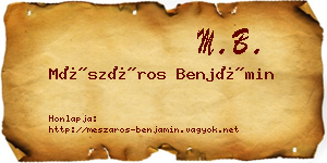 Mészáros Benjámin névjegykártya