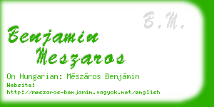 benjamin meszaros business card