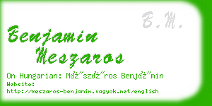benjamin meszaros business card